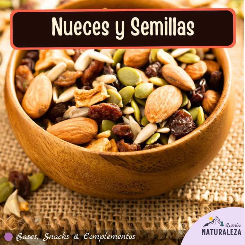nueces y semillas como snack de hiking o camping