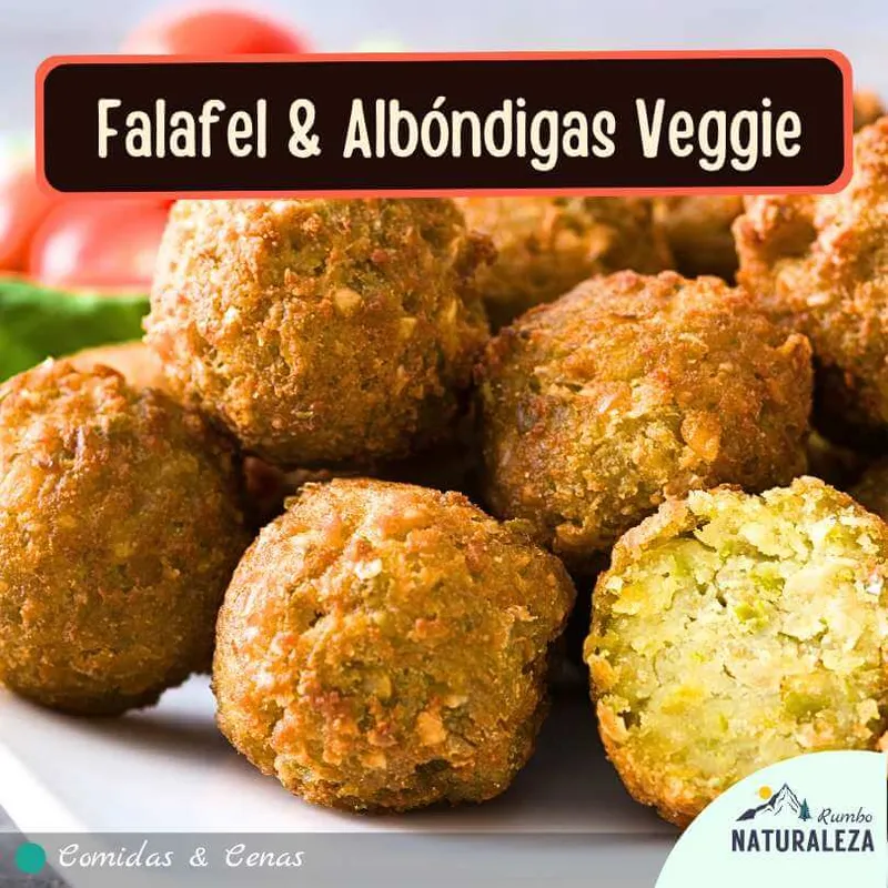 falafel o albóndigas veggie como opción vegana para cenar en un camping