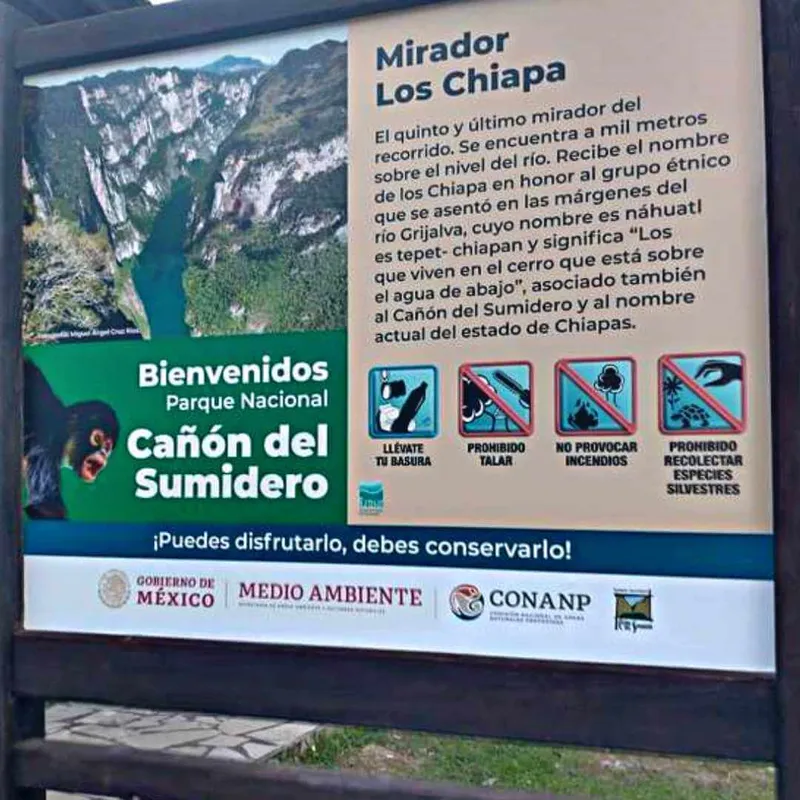 mampara de senderismo interpretativo
