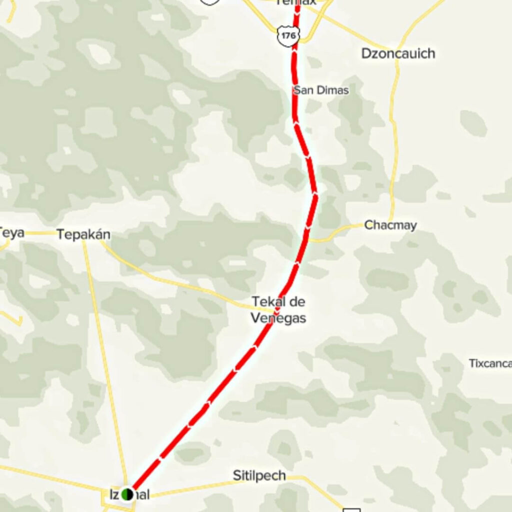 ruta del sendero izamal-temax